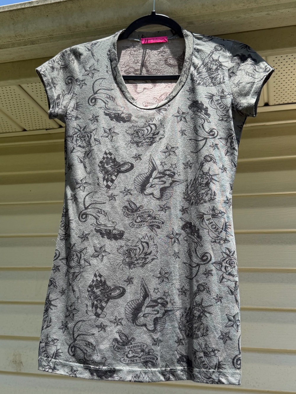 Betsey Johnson extremely rare vintage Short-Sleeve Mark Mahoney tattoo tee
